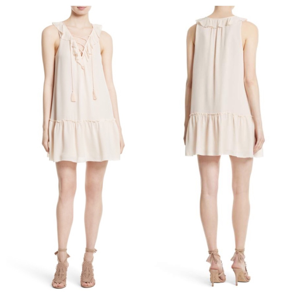 Joie Felip Silk Lace Up Sleeveless Shift Dress M